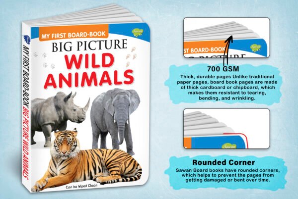 Big Pictures : Wild Animals | My First Board Book | Early Learning Picture Book - Image 3