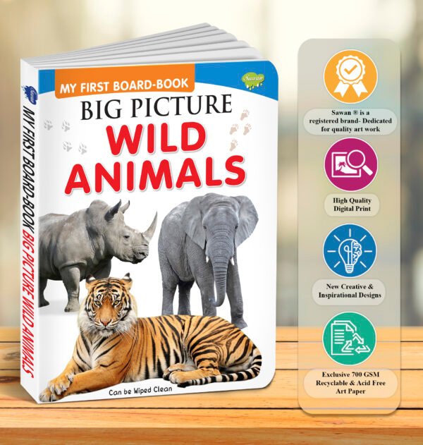 Big Pictures : Wild Animals | My First Board Book | Early Learning Picture Book - Image 6