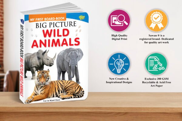 Big Pictures : Wild Animals | My First Board Book | Early Learning Picture Book - Image 4