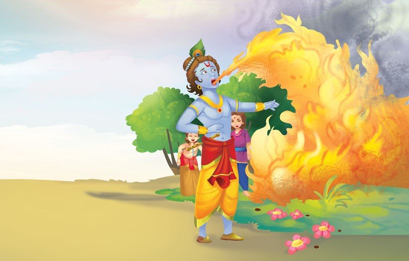 Krishna Consumes The Forest Fire Sawan Books