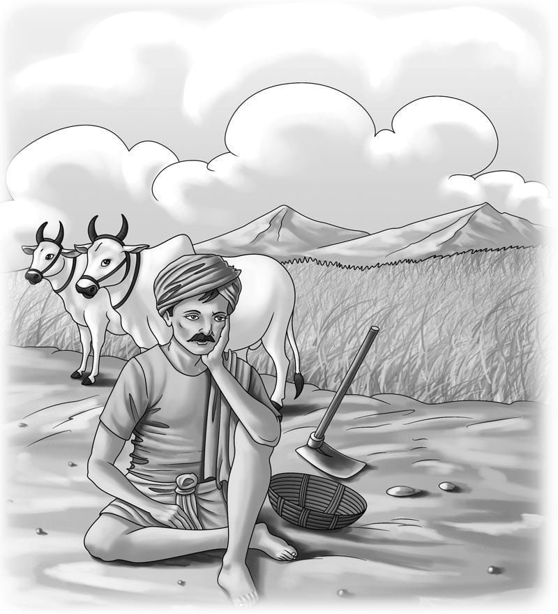 THE INDIAN FARMER by Naga Reddy | Pen and Pencil artwork - sketch art – iArt