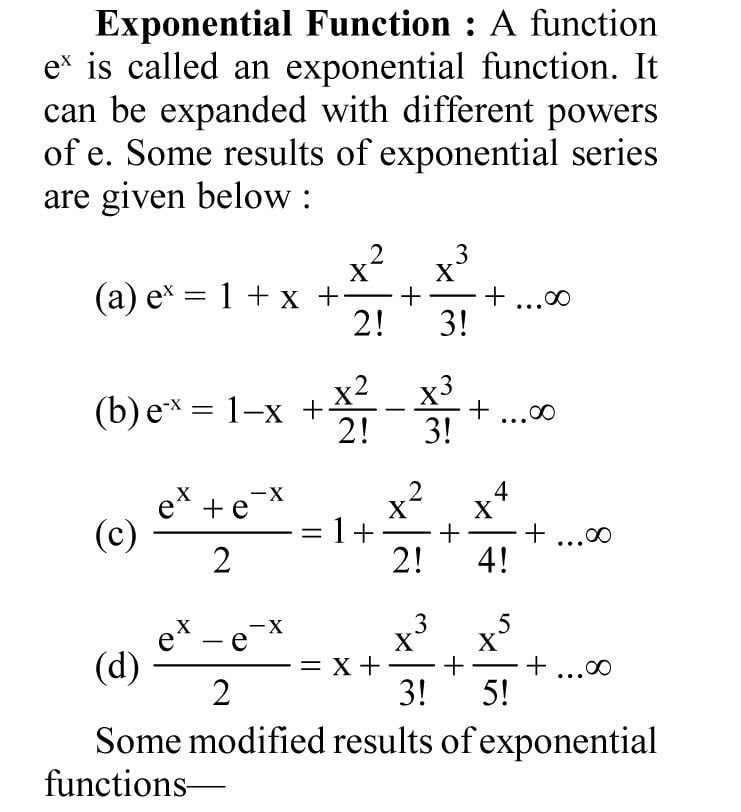 25. Exponential and Logarithm Series - Sawan Books